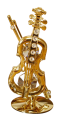 Goldfigur Violine mit Swarovski Kristallen