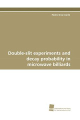 Double-slit experiments and decay probability in microwave billiards