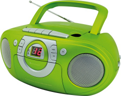 Radio, CD-Player und Kassettenrekorder grün