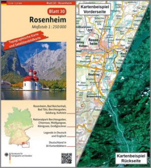Topographische Karte und Satellitenbildkarte Rosenheim