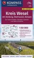 KOMPASS Fahrradkarte Kreis Wesel mit Duisburg, Oberhausen, Kempen 1:50.000