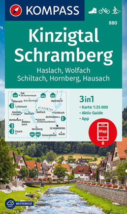 KOMPASS Wanderkarte Kinzigtal Schramberg, Haslach, Wolfach, Schiltach, Hornberg