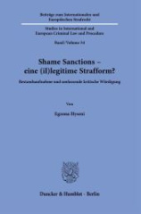 Shame Sanctions - eine (il)legitime Strafform?