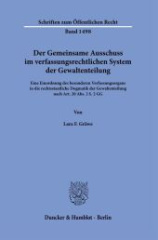 Der Gemeinsame Ausschuss im verfassungsrechtlichen System der Gewaltenteilung.