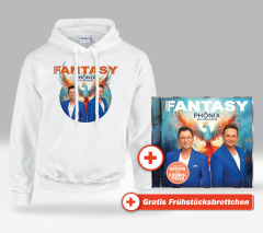 Phönix aus der Asche Fan-Set Kapuzenpulli weiß (M) + CD + GRATIS Frühstücksbrettchen