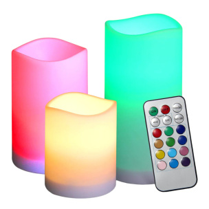 Drei LED Kerzen mit Farbwechsel und Fernbedienung