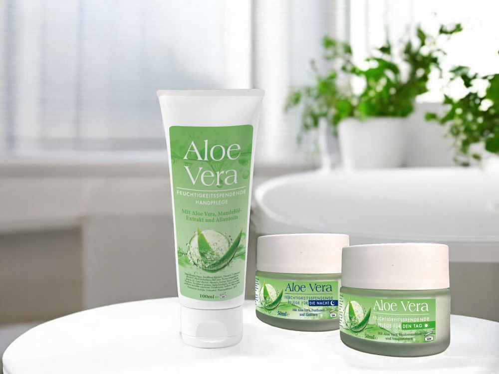 Aloe Vera Feuchtigkeitstrio: Handcreme, Tagescreme & Nachtcreme